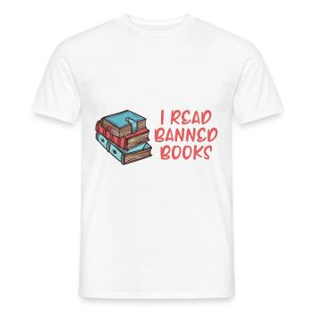 J’ai lu des livres interdits 36 - T-shirt homme - blanc - Devant - AI Model Male 178 dark (178cm)