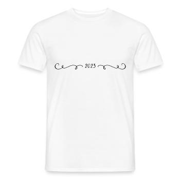 2023 - Jahr - Linie - Jahreswechsel - Männer T-Shirt - Weiß - Vorne - AI Model Male 178 dark (178cm)