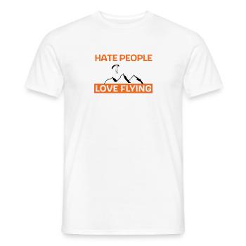 Hate people - love flying - Men's T-Shirt - white - Front - AI Model Male 178 dark (178cm)