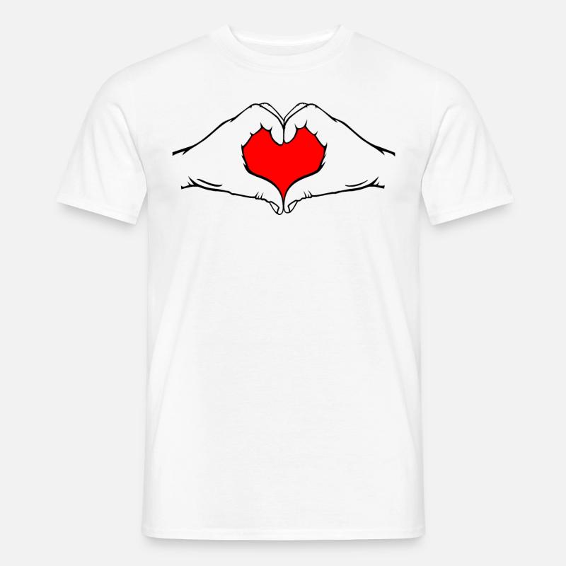 Hände in Herzform - Männer T-Shirt - Weiß