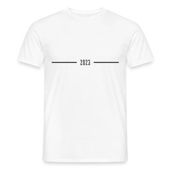 2023 - Jahr - Linie - Jahreswechsel - Männer T-Shirt - Weiß - Vorne - AI Model Male 178 dark (178cm)