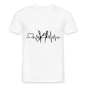 Coiffe coiffure Coeur Coupe de cheveux Idée cadeau - T-shirt homme - blanc - Devant - AI Model Male 178 dark (178cm)