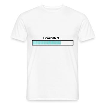 Loading Balken personalisierbar - Männer T-Shirt - Weiß - Vorne - AI Model Male 178 dark (178cm)