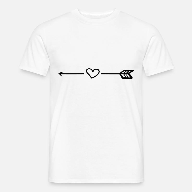 Herz Pfeil - Männer T-Shirt - Weiß