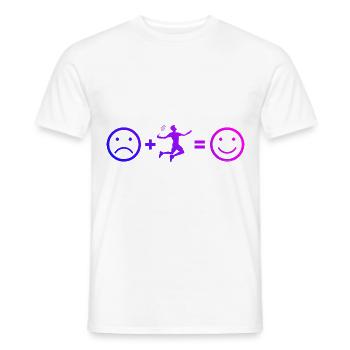 Women's Men's Badminton Players Badminton Squash - Men's T-Shirt - white - Front - AI Model Male 178 dark (178cm)