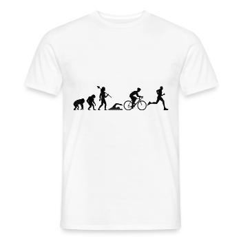 Evolution Triathlon Run Bike Swim Triathlète Triat - T-shirt homme - blanc - Devant - AI Model Male 178 dark (178cm)