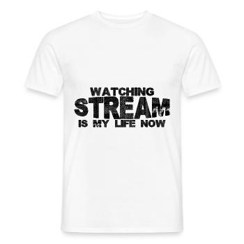 Watching Stream Is My Life Now 2 - Männer T-Shirt - Weiß - Vorne - AI Model Male 178 dark (178cm)