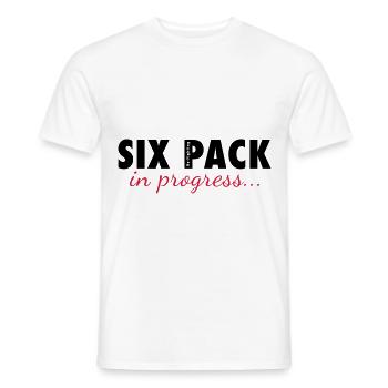 SIX PACK en cours - Motivation d'entraînement drôle - T-shirt homme - blanc - Devant - AI Model Male 178 dark (178cm)