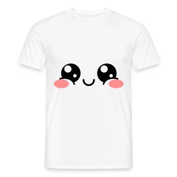 Yeux Kawaii mignon idée cadeau - T-shirt homme - blanc - Devant - AI Model Male 178 dark (178cm)