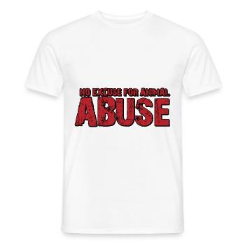 No Excuse For Animal Abuse 8 - Men's T-Shirt - white - Front - AI Model Male 178 dark (178cm)