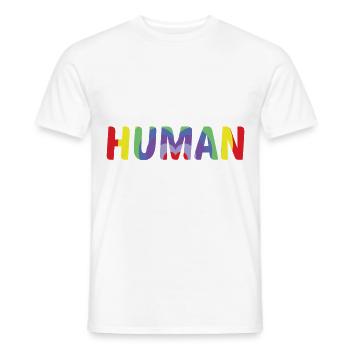 Human Pride Lgbtq Rainbow Transgender Bisexual Lov - Männer T-Shirt - Weiß - Vorne - AI Model Male 178 dark (178cm)
