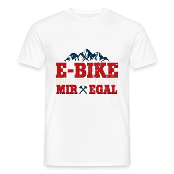E-bike mountain or valley does not matter to me Pedelec e-bike - Men's T-Shirt - white - Front - AI Model Male 178 dark (178cm)