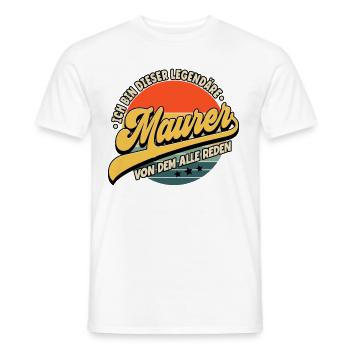 Maurer - Männer T-Shirt - Weiß - Vorne - AI Model Male 178 dark (178cm)