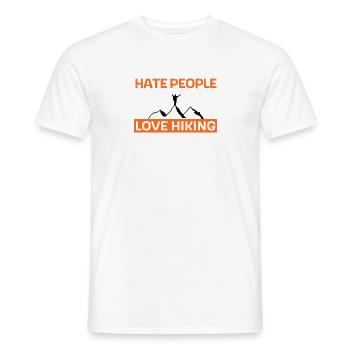 Détestez les gens - aimez la randonnée - T-shirt homme - blanc - Devant - AI Model Male 178 dark (178cm)