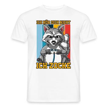 Zocken Gaming Ich Höre Dich Nicht Ich Zocke - Männer T-Shirt - Weiß - Vorne - AI Model Male 178 dark (178cm)