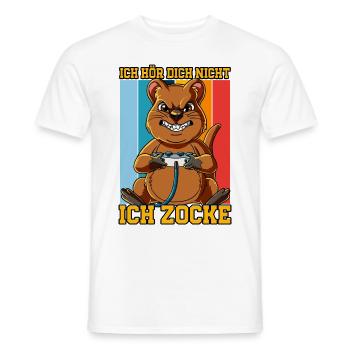 Zocken Gaming Ich Höre Dich Nicht Ich Zocke - Männer T-Shirt - Weiß - Vorne - AI Model Male 178 dark (178cm)