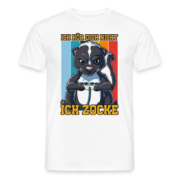 Zocken Gaming Ich Höre Dich Nicht Ich Zocke - Männer T-Shirt - Weiß - Vorne - AI Model Male 178 dark (178cm)