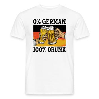 0% German 100% Loves Beer Volksfest - Men's T-Shirt - white - Front - AI Model Male 178 dark (178cm)