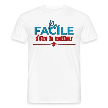 Pas Facile d'être le Meilleur - T-shirt homme - blanc - Devant - AI Model Male 178 dark (178cm)