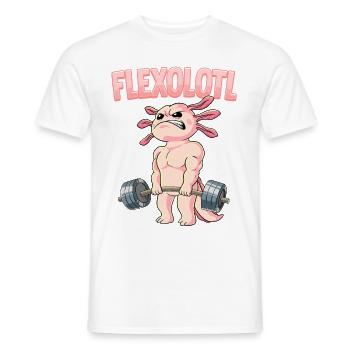 Flexolotl Bodybuilding Fitness Gym - Männer T-Shirt - Weiß - Vorne - AI Model Male 178 dark (178cm)