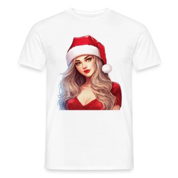 Sexy Père Noël Femme Noël Noël laid - T-shirt homme - blanc - Devant - AI Model Male 178 dark (178cm)