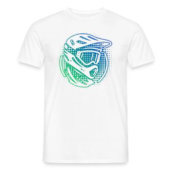 MTB Cycling Cycling Cyclist Mountain Bike - Men's T-Shirt - white - Front - AI Model Male 178 dark (178cm)