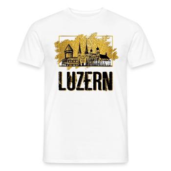 Luzern Schweiz Stadt Skyline Heimat Liebe Gold - Männer T-Shirt - Weiß - Vorne - AI Model Male 178 dark (178cm)