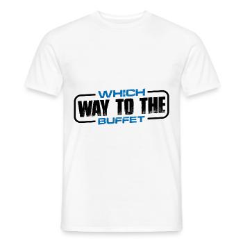 Which Way To The Buffet 17 - Männer T-Shirt - Weiß - Vorne - AI Model Male 178 dark (178cm)