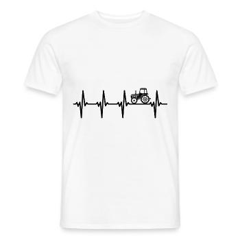 Traktor Herzschlag Agrar Geschenkidee Bauernhof Tr - Männer T-Shirt - Weiß - Vorne - AI Model Male 178 dark (178cm)