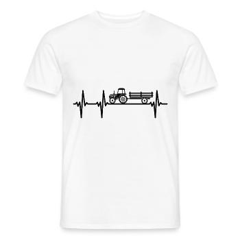 Traktor Herzschlag Agrar Geschenkidee Bauernhof Tr - Männer T-Shirt - Weiß - Vorne - AI Model Male 178 dark (178cm)