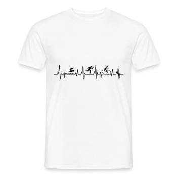 Herzschlag Triathlon Laufrad Schwimmen Triathlet Triat - Männer T-Shirt - Weiß - Vorne - AI Model Male 178 dark (178cm)
