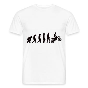 Moto Biker Evolution Cyclomoteur Cyclomoteur Motocycliste - T-shirt homme - blanc - Devant - AI Model Male 178 dark (178cm)