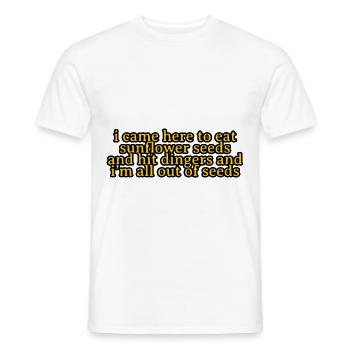 Je suis venu ici pour manger des graines de tournesol et frapper des dingers - T-shirt homme - blanc - Devant - AI Model Male 178 dark (178cm)