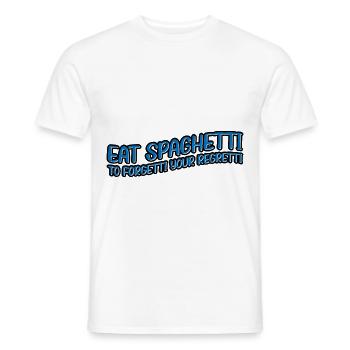 Eat Spaghetti To Forgetti Your Regretti 11 - Männer T-Shirt - Weiß - Vorne - AI Model Male 178 dark (178cm)