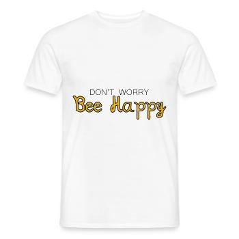 Don't Worry Bee Happy 27 - Men's T-Shirt - white - Front - AI Model Male 178 dark (178cm)