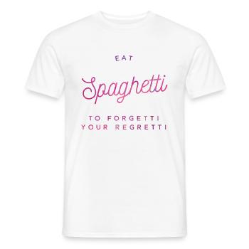 manger des spaghettis pour oublier vos regrettés - T-shirt homme - blanc - Devant - AI Model Male 178 dark (178cm)