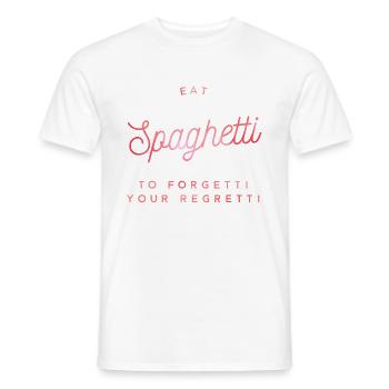 manger des spaghettis pour oublier vos regrettés - T-shirt homme - blanc - Devant - AI Model Male 178 dark (178cm)