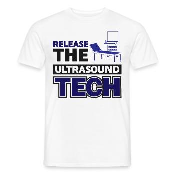 Lassen Sie die Ultraschalltechnologie frei - Männer T-Shirt - Weiß - Vorne - AI Model Male 178 dark (178cm)