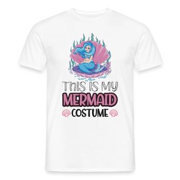 Ceci est mon costume de sirène - T-shirt homme - blanc - Devant - AI Model Male 178 dark (178cm)
