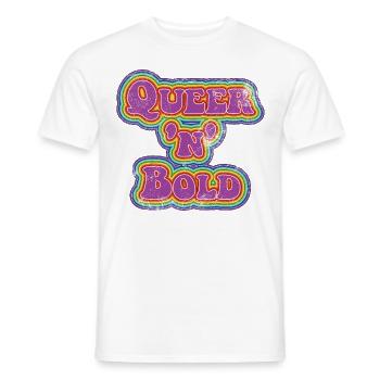 Queer 'n' Bold Rainbow Vintage - Men's T-Shirt - white - Front - AI Model Male 178 dark (178cm)