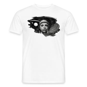 Superrealistischer Astronauten-Tattoo Weltraum - Männer T-Shirt - Weiß - Vorne - AI Model Male 178 dark (178cm)
