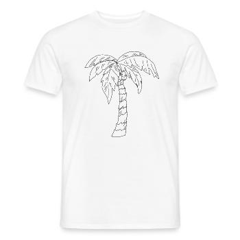 Palm Tree Drawing - Men's T-Shirt - white - Front - AI Model Male 178 dark (178cm)