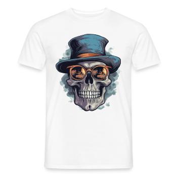 Skull Skull Lunettes de soleil Chapeau Cool - T-shirt homme - blanc - Devant - AI Model Male 178 dark (178cm)