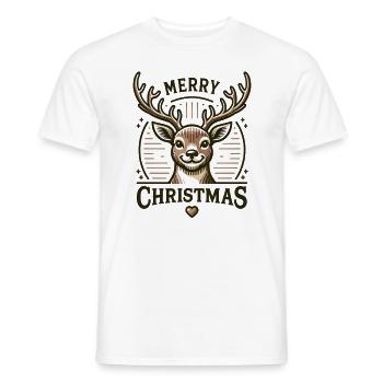 Renne Joyeux Noël Noël Noël - T-shirt homme - blanc - Devant - AI Model Male 178 dark (178cm)