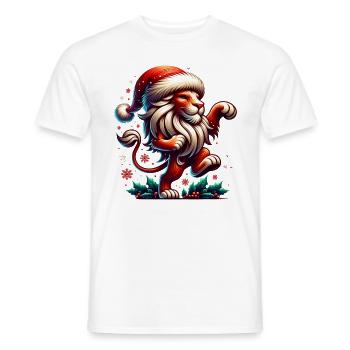 Chapeau de Noël drôle de danse du lion de Noël - T-shirt homme - blanc - Devant - AI Model Male 178 dark (178cm)