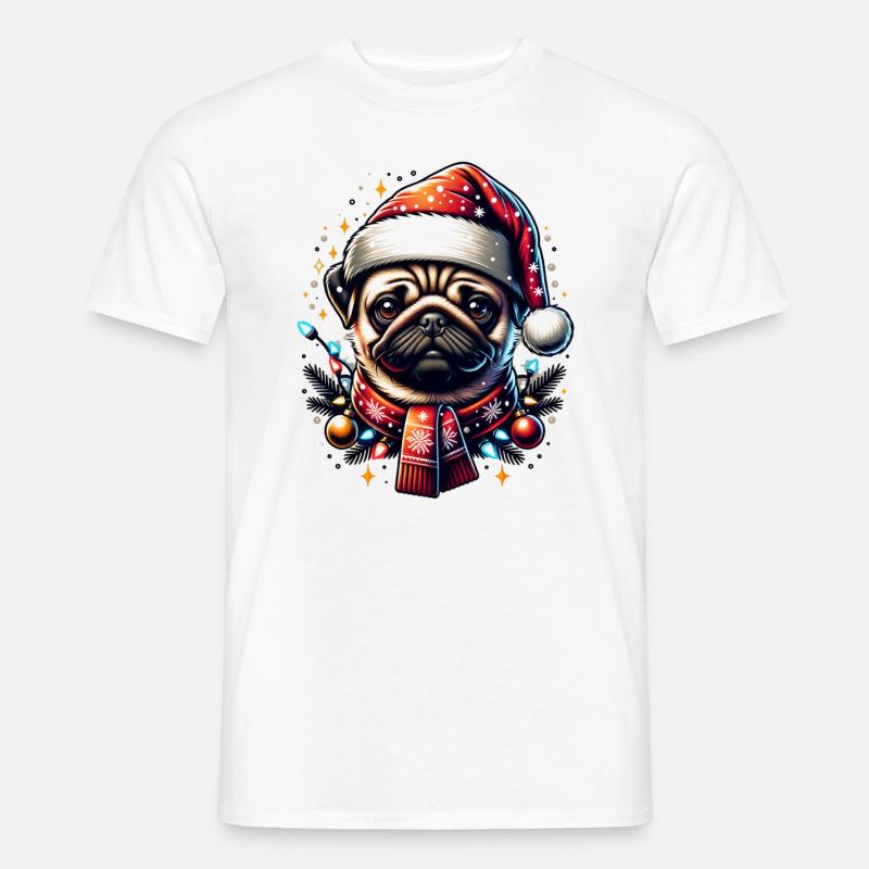 Mops - Männer T-Shirt - Weiß