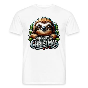 Mignon Joyeux Noël Paresseux - T-shirt homme - blanc - Devant - AI Model Male 178 dark (178cm)