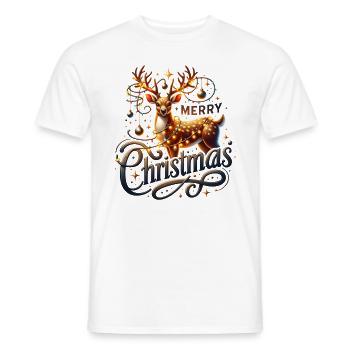 Merry Christmas Reindeer Xmas - Männer T-Shirt - Weiß - Vorne - AI Model Male 178 dark (178cm)