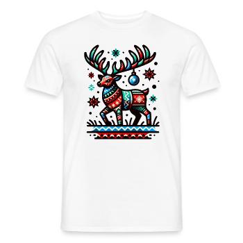 Hirschgeweih kitschig Ugly Christmas Weihnachten - Männer T-Shirt - Weiß - Vorne - AI Model Male 178 dark (178cm)