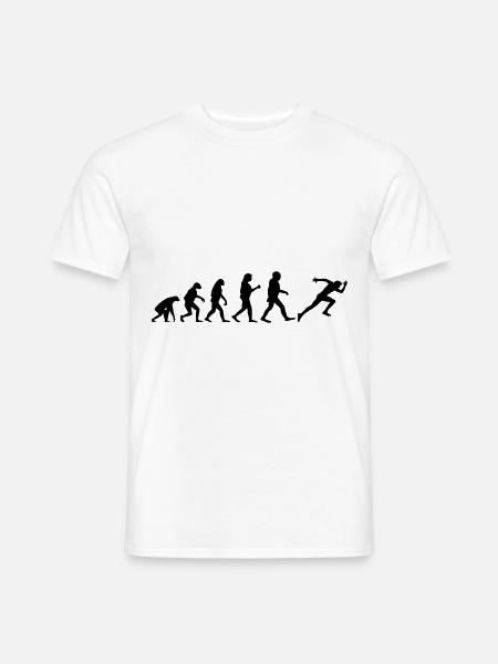 Läufer Rennen Sprint Evolution Sprinten Laufen - Männer T-Shirt - Weiß
